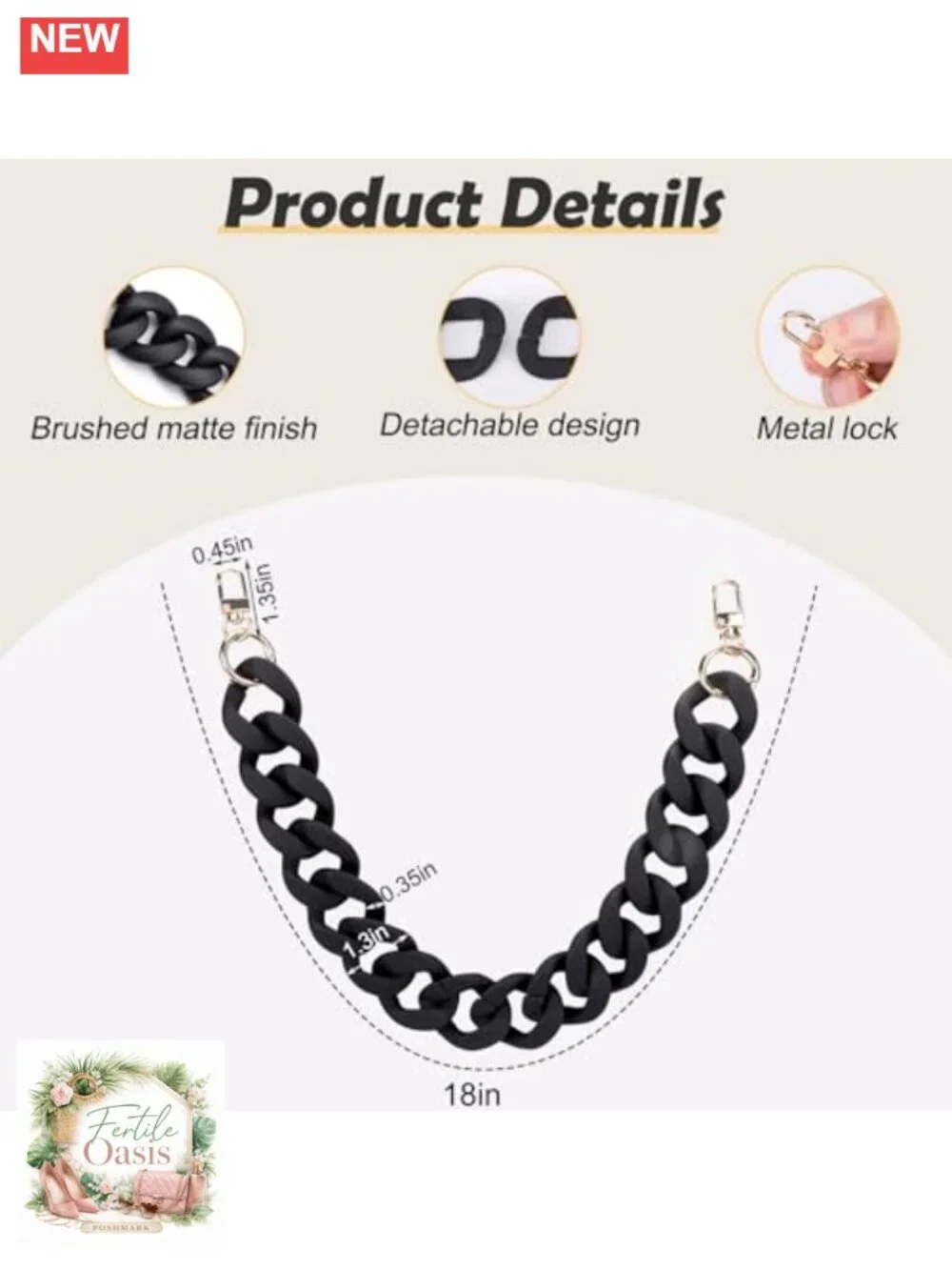 Acrylic Purse Charm Chain - Adjustable Bag Strap, DIY Handbag Accessory